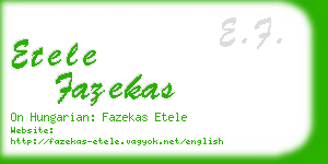 etele fazekas business card